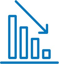 Icon representing average rent decrease.