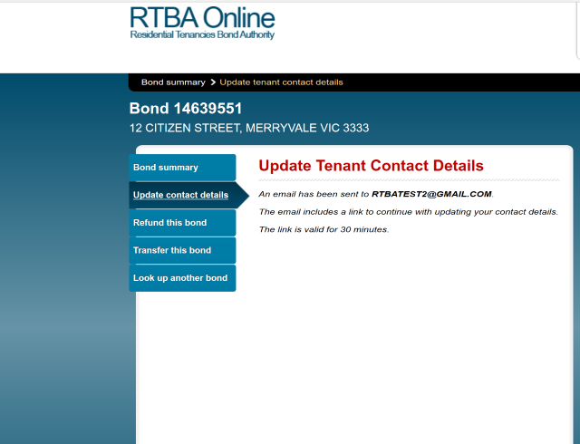RTBA will email confirmation.