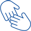 Illustration of hands showing the concept of support