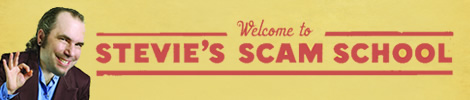Banner: Welcome to Stevie's Scam School