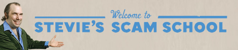 Banner: Welcome to Stevie's Scam School